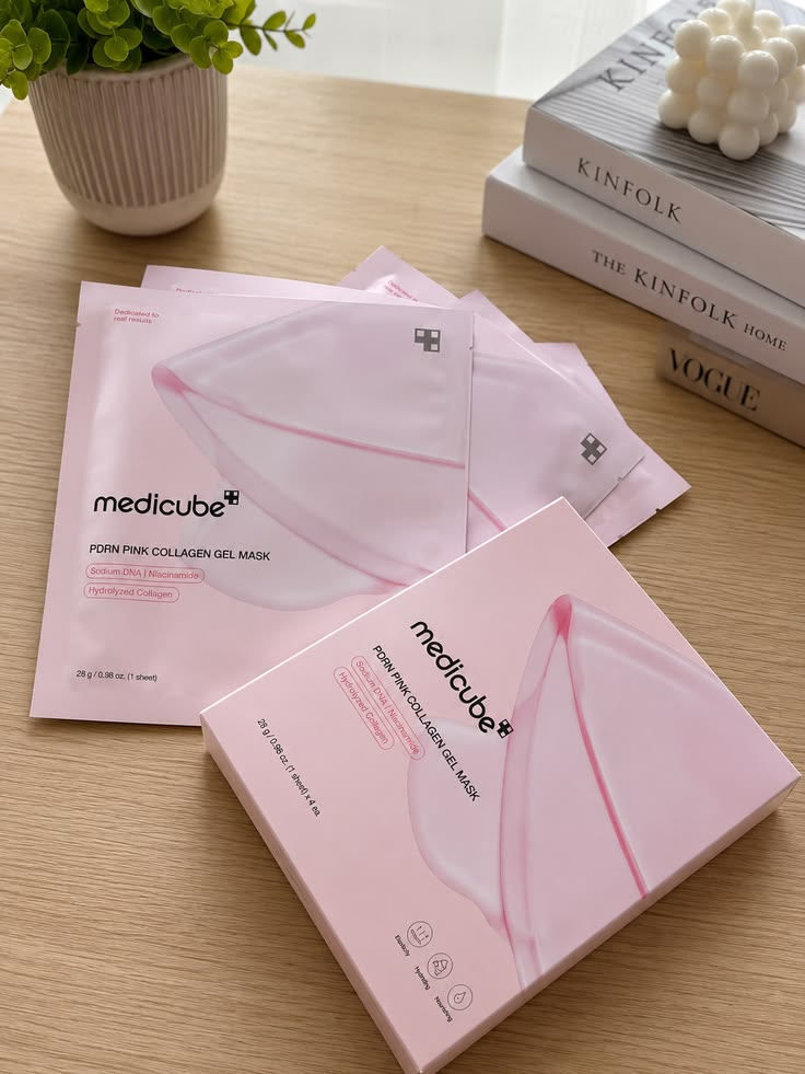 Medicube PDRN Pink Collagen Jelly Gel Mask – 4 Masques PDRN & Collagène
