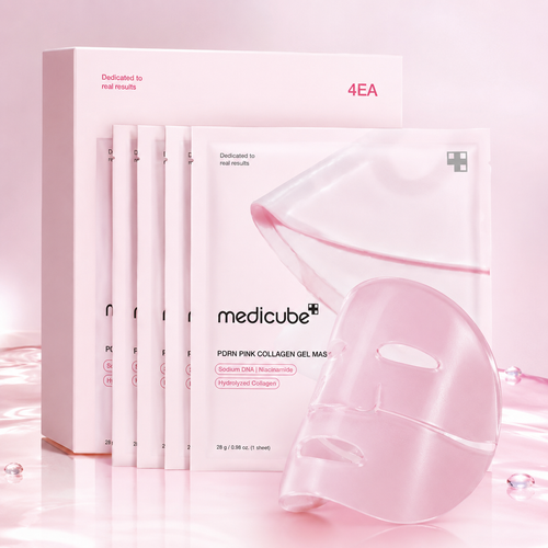 Medicube PDRN Pink Collagen Jelly Gel Mask – 4 Masques PDRN & Collagène