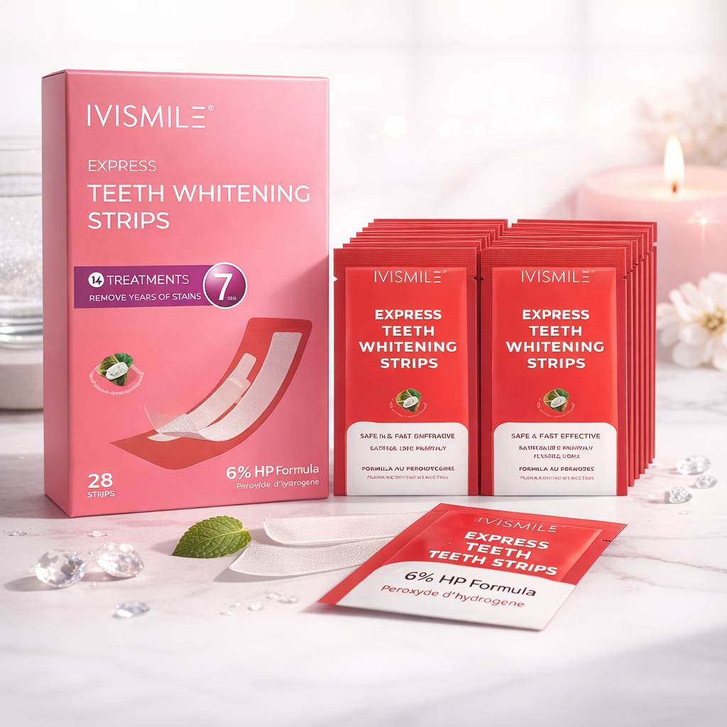 IVISMILE Express Teeth Whitening Strips – Blanchiment Dentaire Pro à Domicile