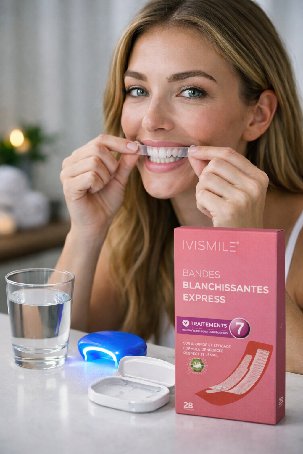 IVISMILE Express Teeth Whitening Strips – Blanchiment Dentaire Pro à Domicile
